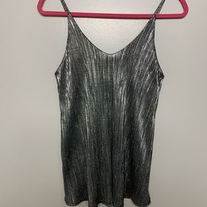Just U In Sparkly Silver Spaghetti Strap Tank S